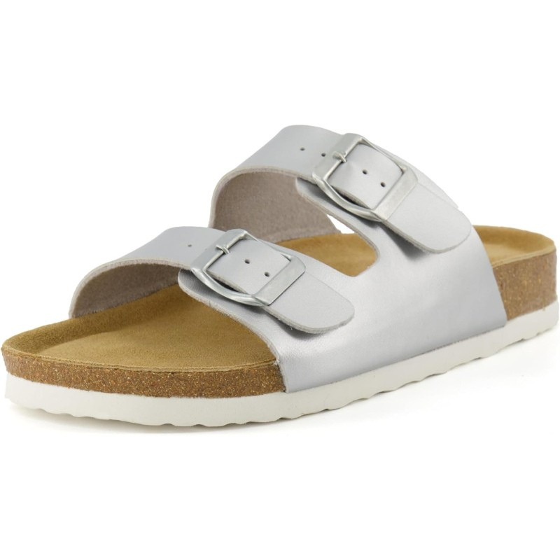 Double-Strap Adjustable Cork Footbed Sandals With EVA Outsole