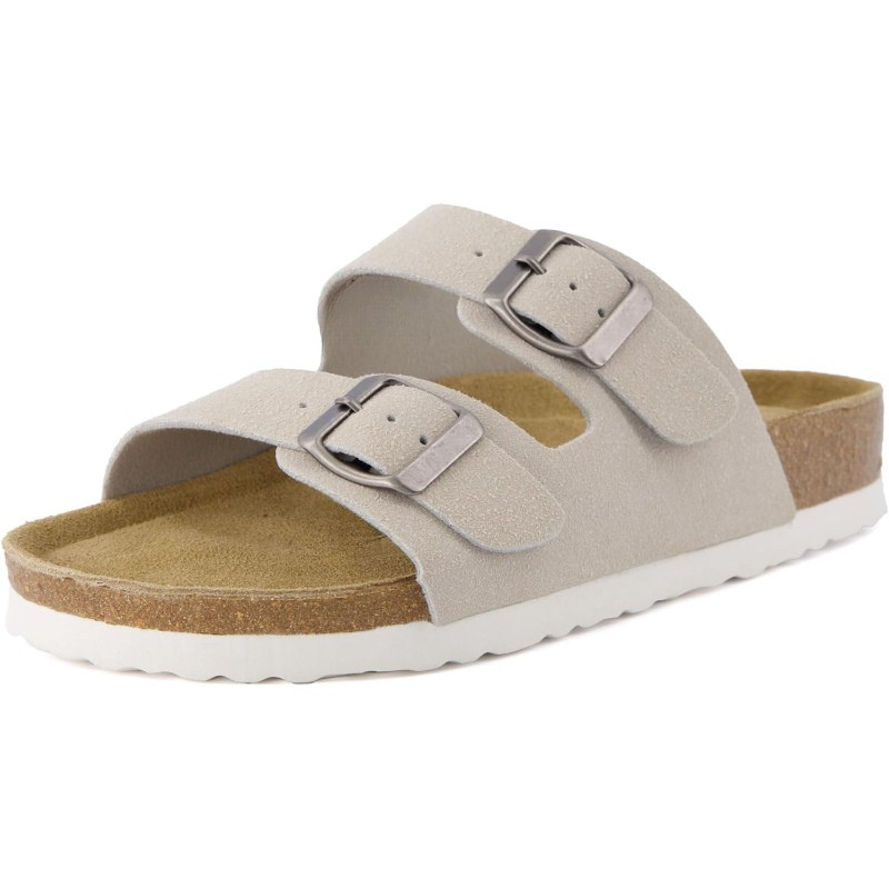Double-Strap Adjustable Cork Footbed Sandals With EVA Outsole