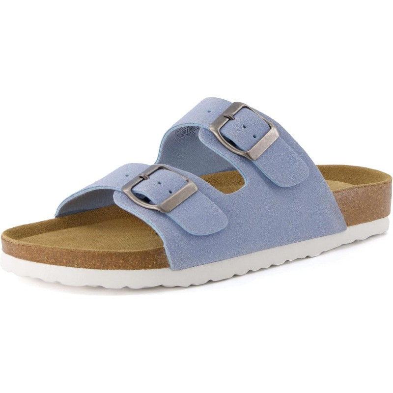 Double-Strap Adjustable Cork Footbed Sandals With EVA Outsole