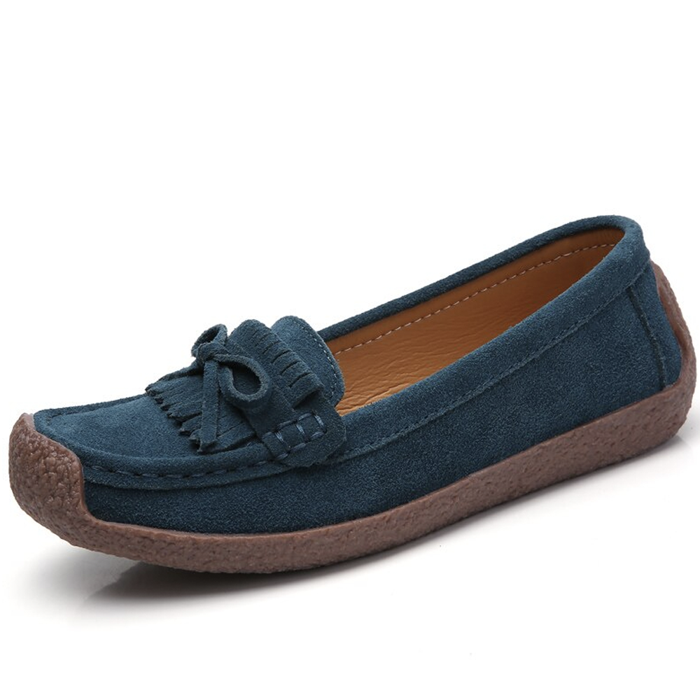 Women's Leather Suede Slip On