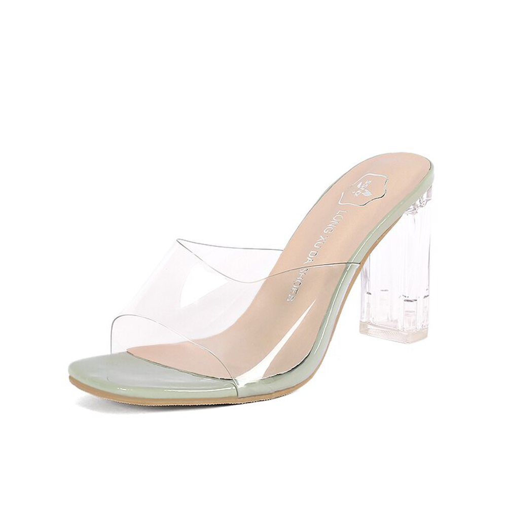 Women Transparent Crystal Heel