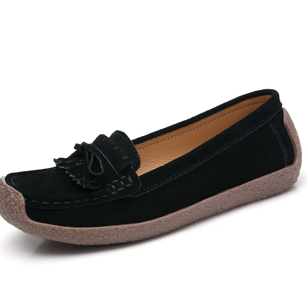 Women's Leather Suede Slip On