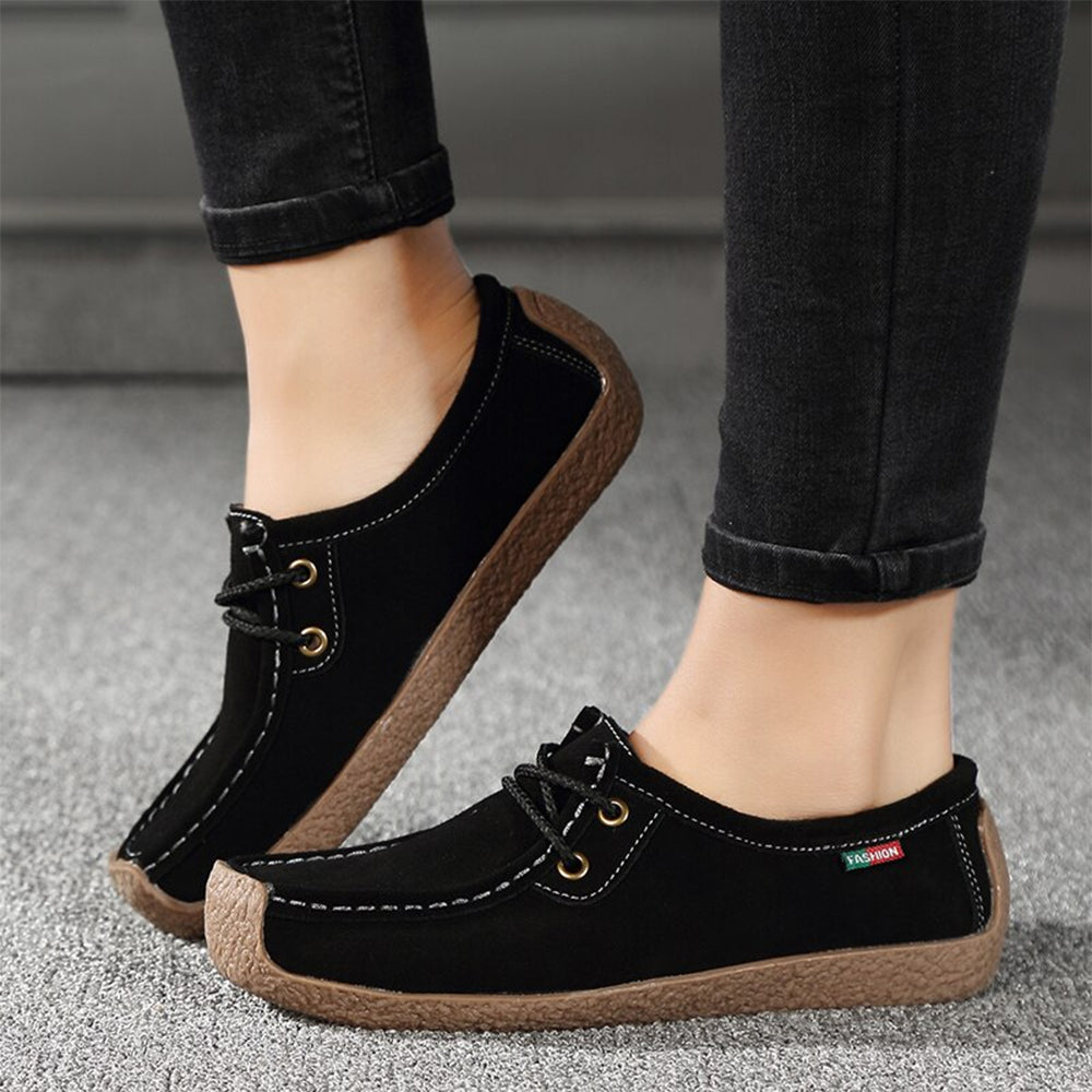 Women's Leather Flats Sneakers