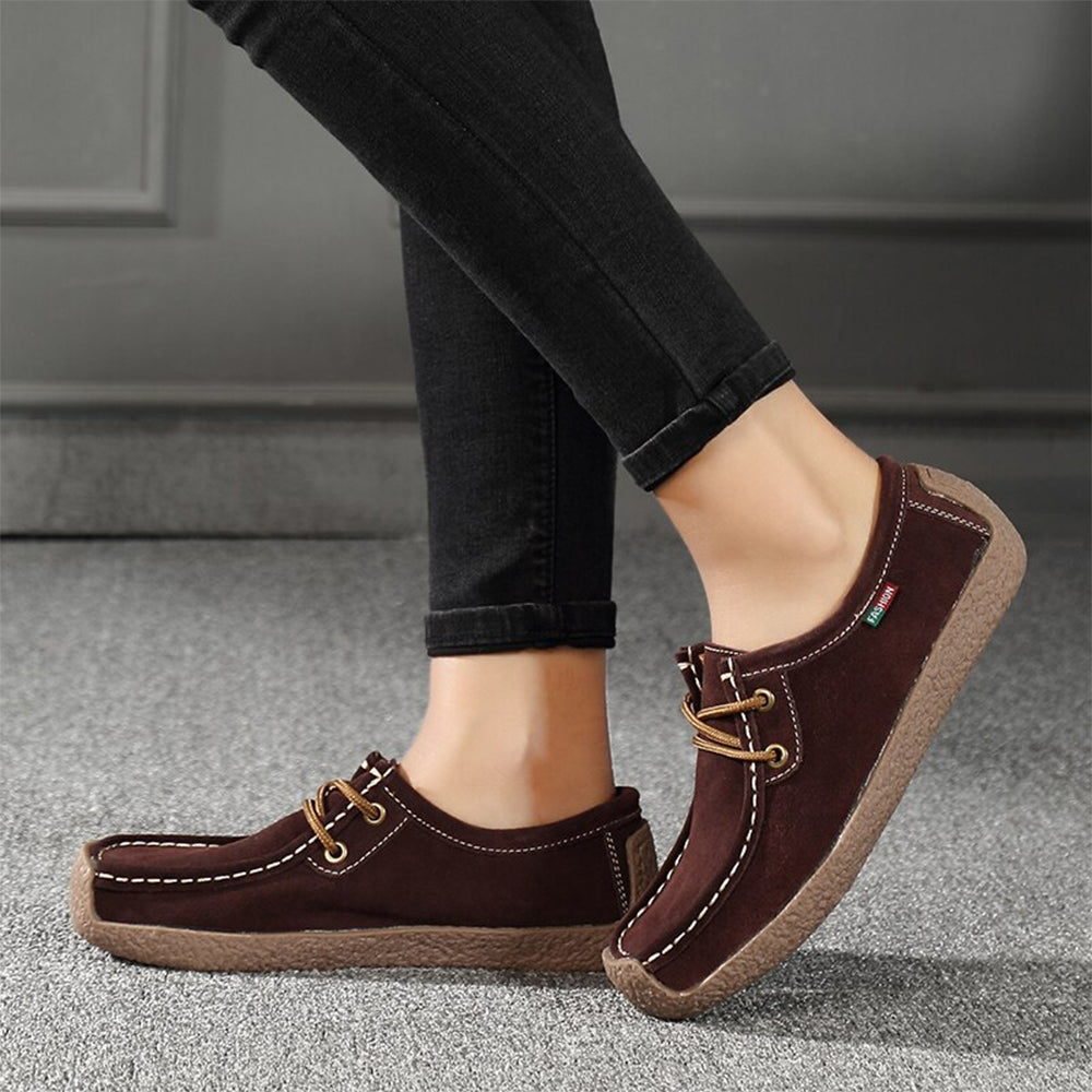 Women's Leather Flats Sneakers