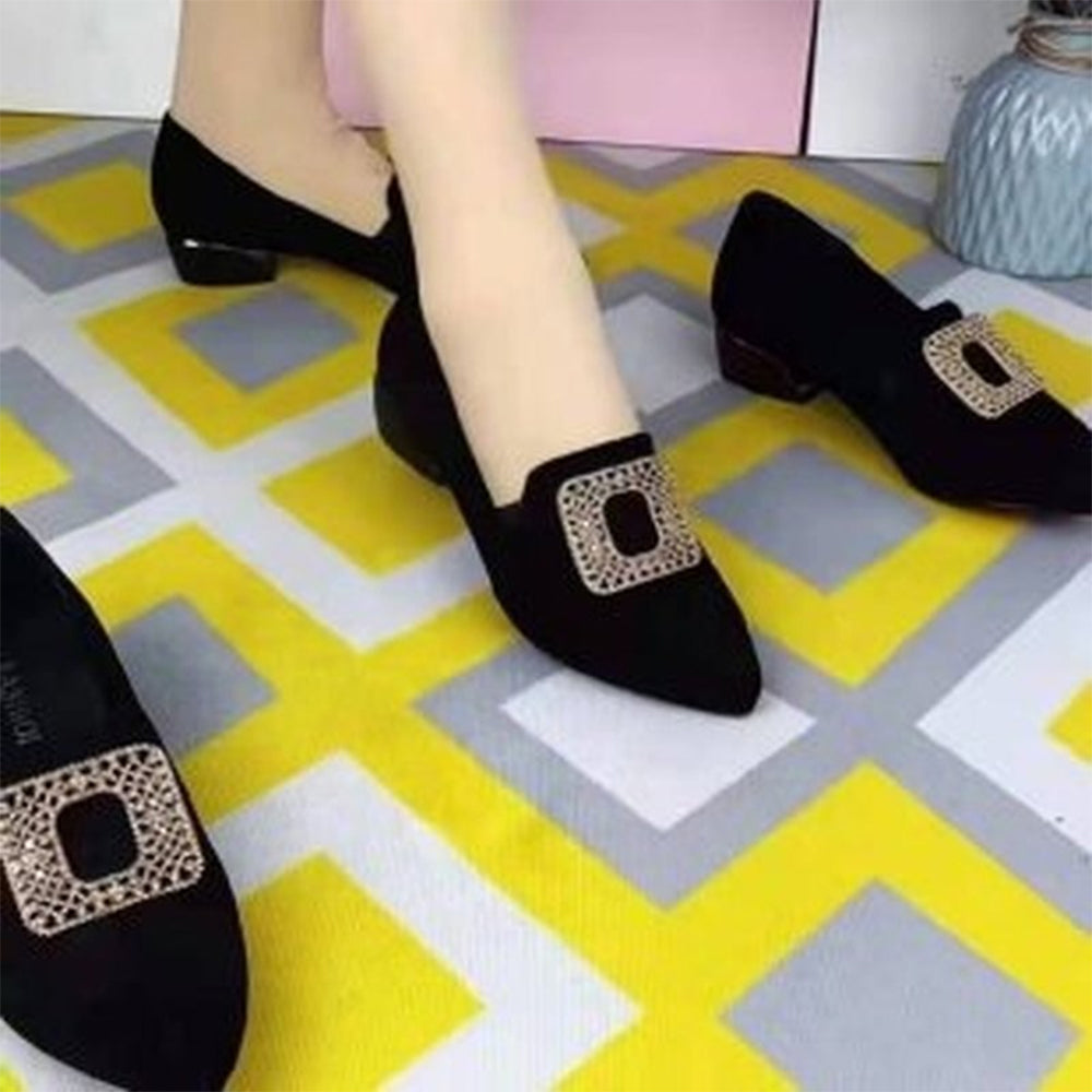 Rhinestone Shallow Pointed Toe Flat