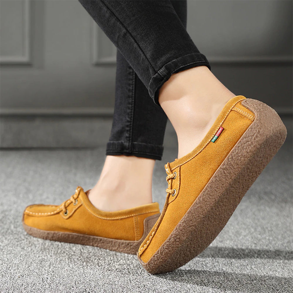 Women's Leather Flats Sneakers