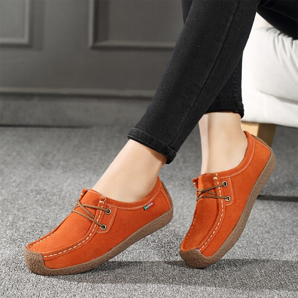 Women's Leather Flats Sneakers