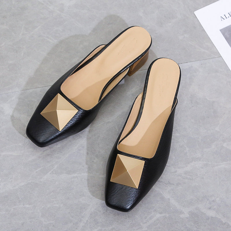 Women Square Toe Heels