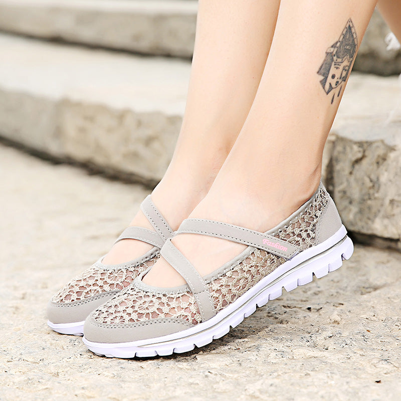 Women's Mesh Flat Walking Shoes