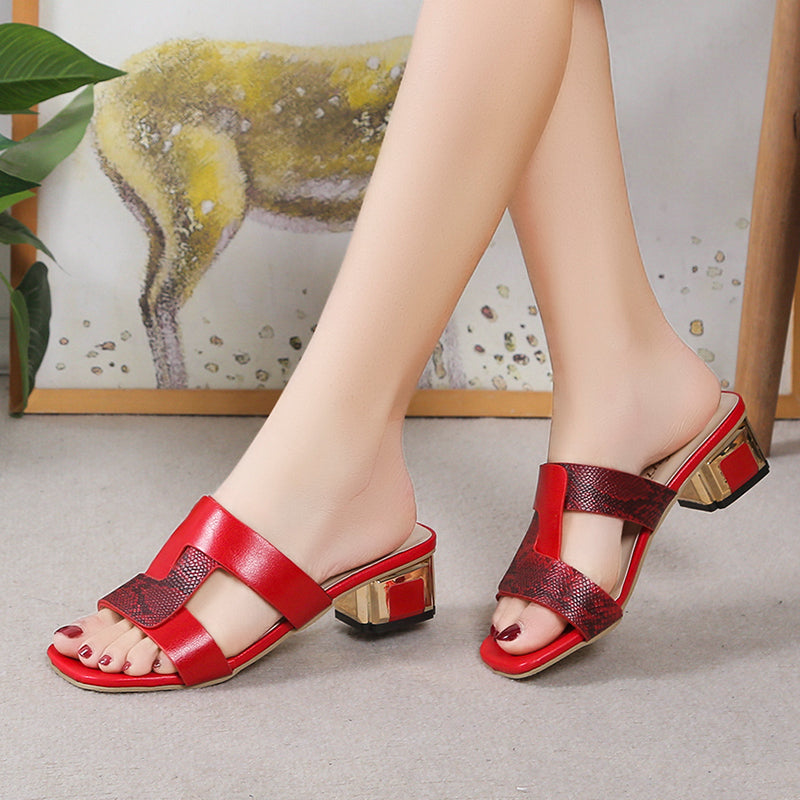 Women's Designer Fish Leather Sandals