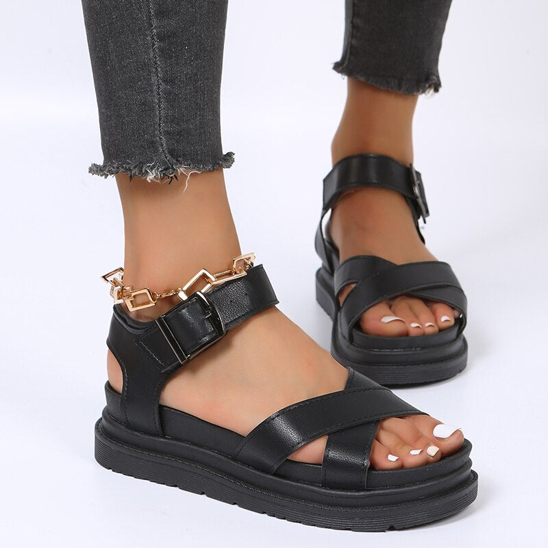 Peep Toe Wedge Sandals