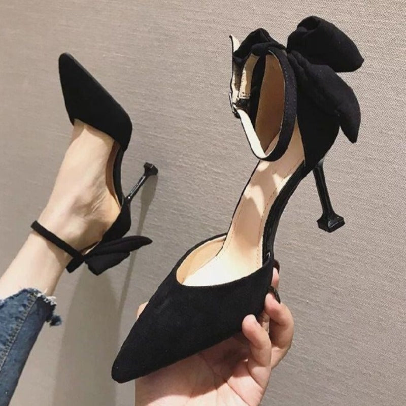 High Pointed Toe Buckle Heels