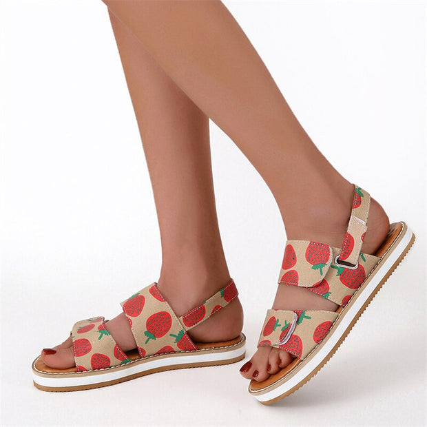 Summer Women Fruit Multi Color Wedges Sandals