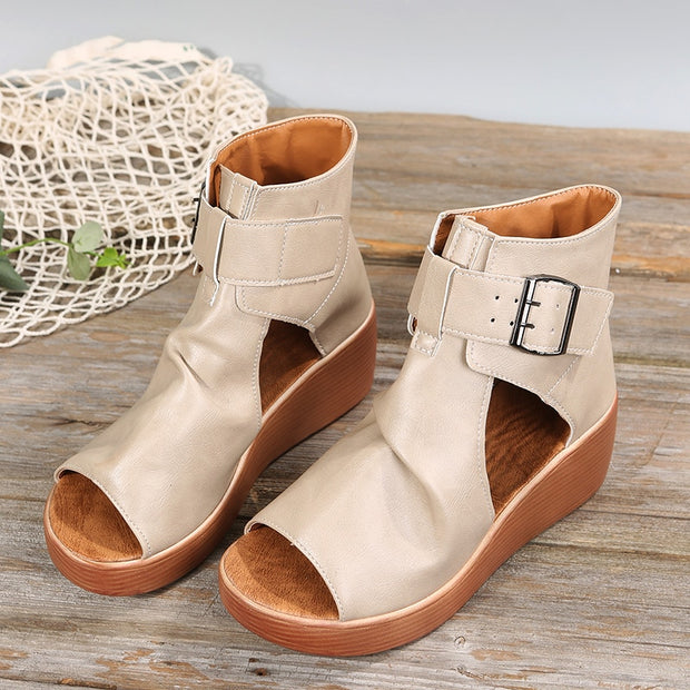 Buckle Roman Summer Ankle Boots