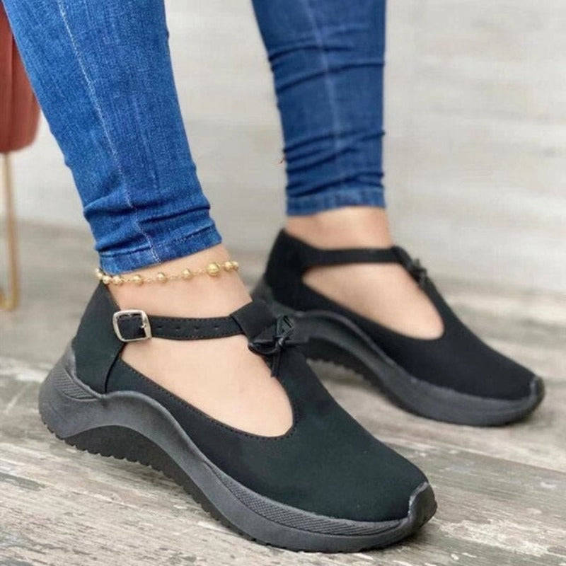 Round Toe Loafers Women Buckle Women's Casual Shoes