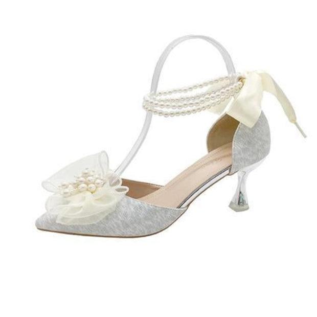 White Beaded for Women Heels