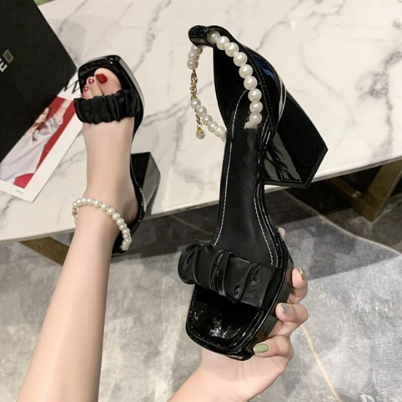 Women High Heels Buckle Ankle Strap Ladies Shoes