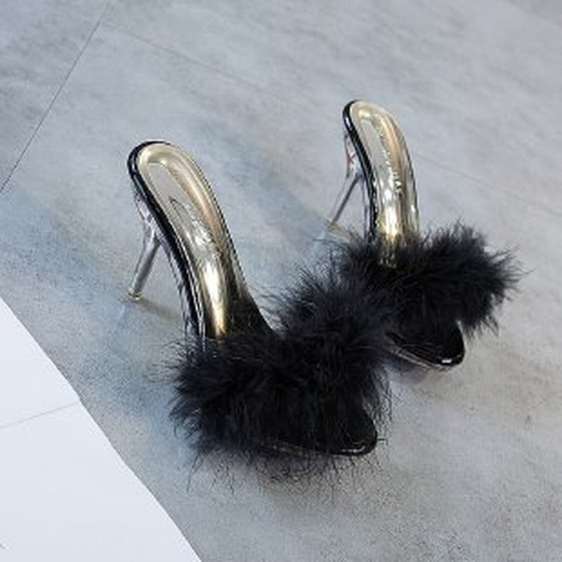 Women's Feather Transparent Heels