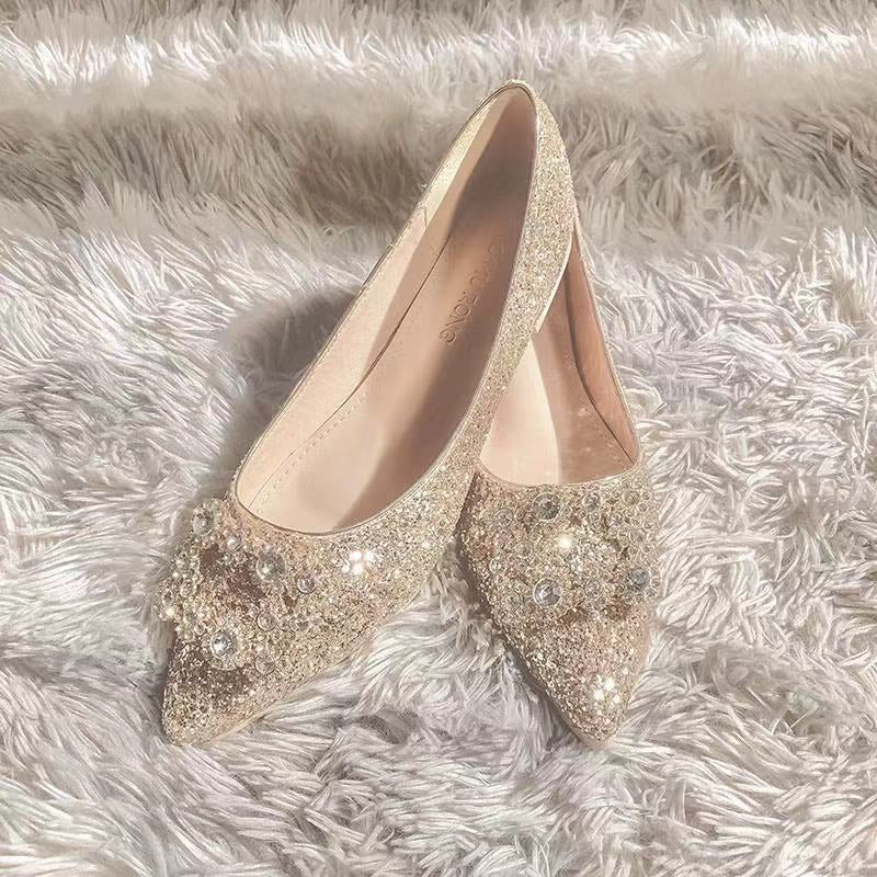 Silver Glitter Wedding Shoes