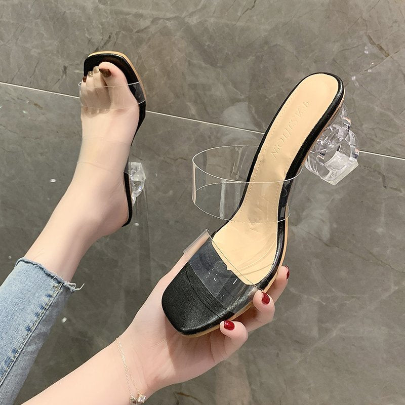 Women Transparent Heel Sandals