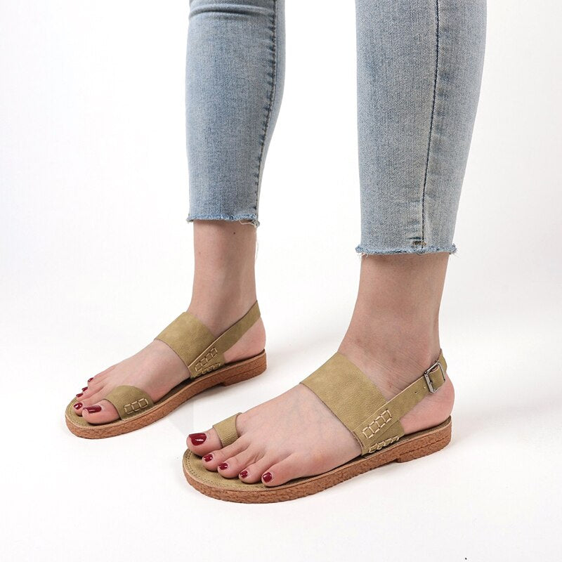 Summer Women Fashion Real Leather Buckle Casual Sandals