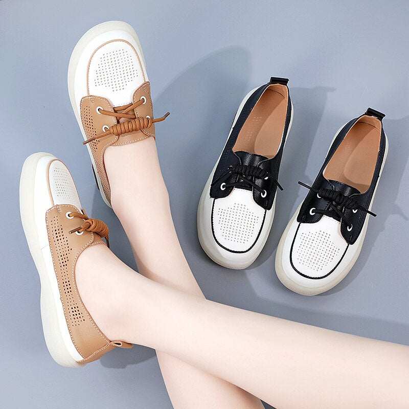 Women Genuine Leather Sneakers