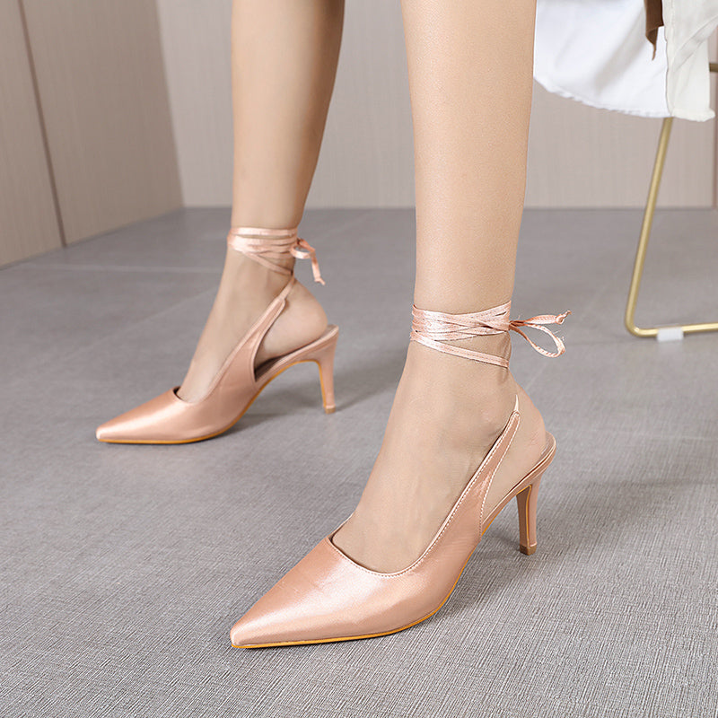 Crystal Strap Pumps Fashion Thin High Heels