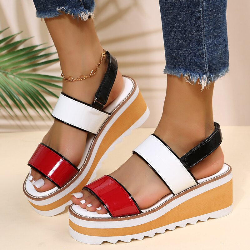 Leather Open-Toe Chunky Sandals