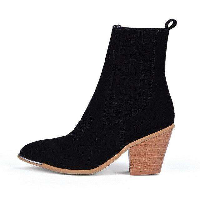 Slim Stretch Pointed Toe Sock Boots