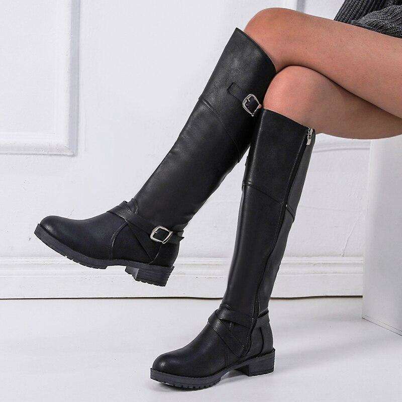 Leather Over-the-knee Women Boots