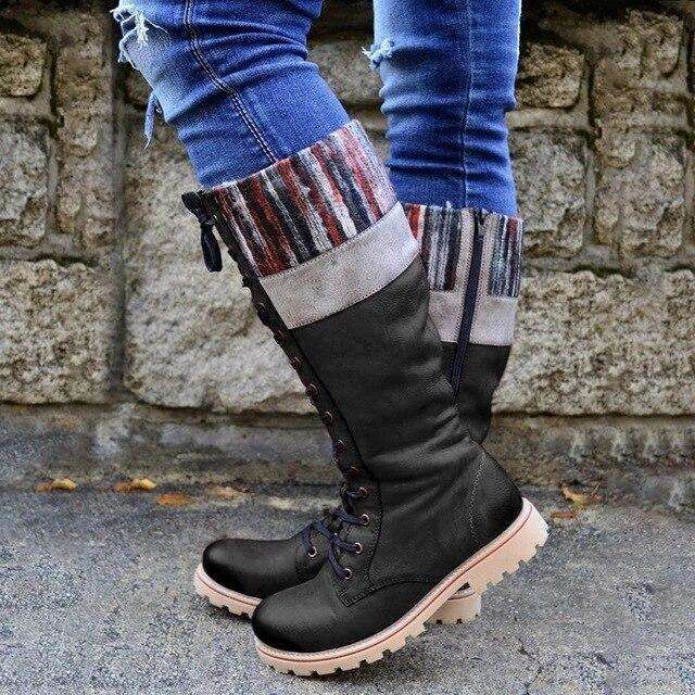 British Mid-calf - Woman Fashion Winter Boots