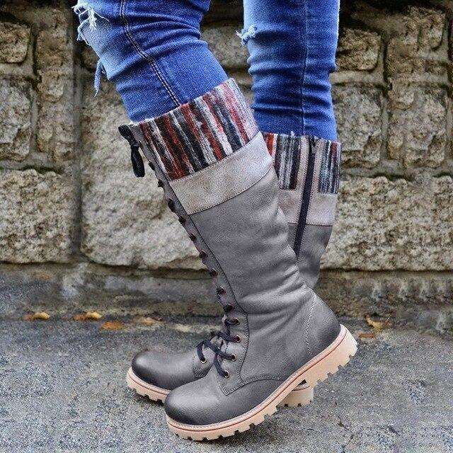 British Mid-calf - Woman Fashion Winter Boots