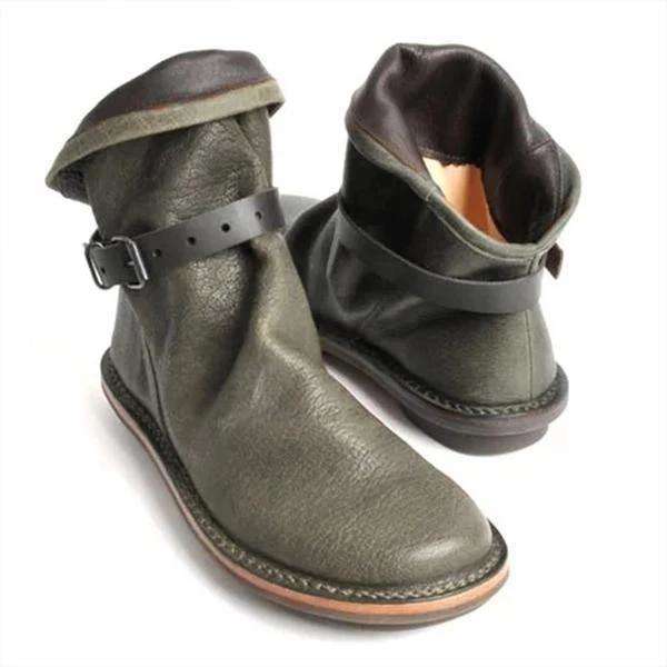 Round Buckle Strap - Woman Fashion Winter Boots