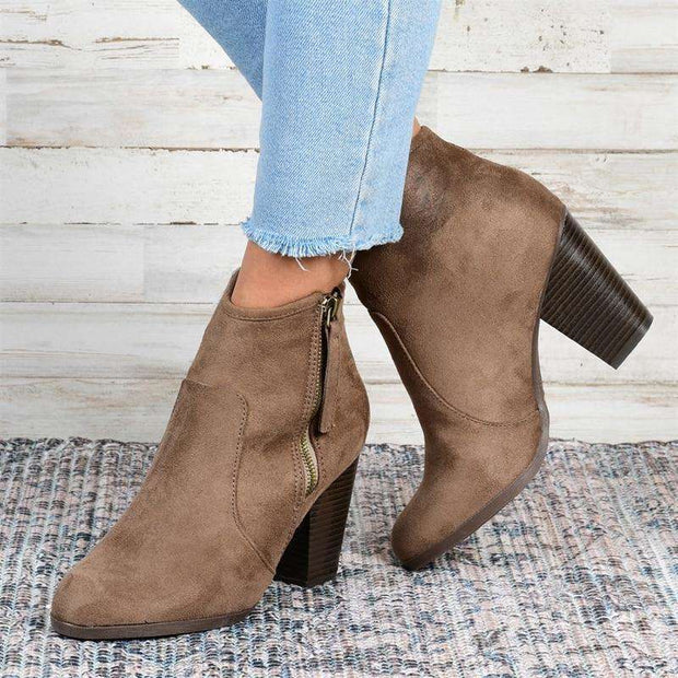 Pointed Low Heel Boots