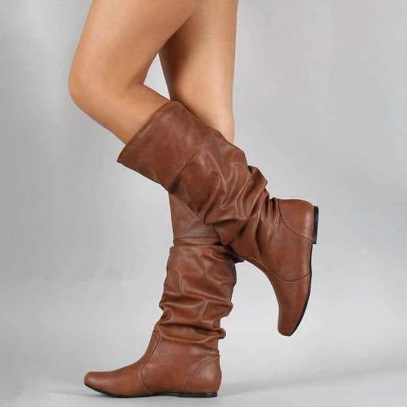 Knee Length Leather Boots