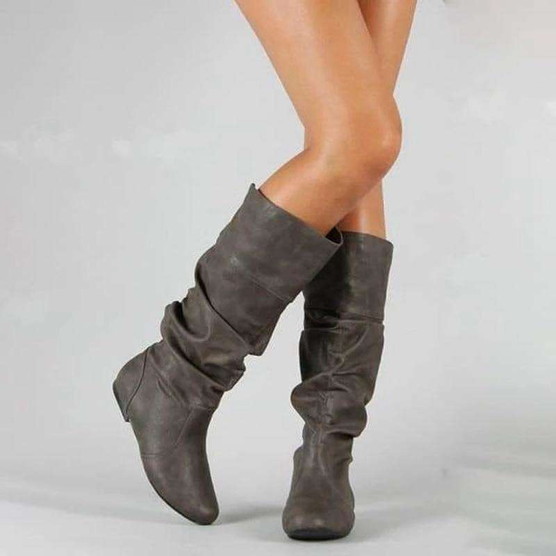 Knee Length Leather Boots