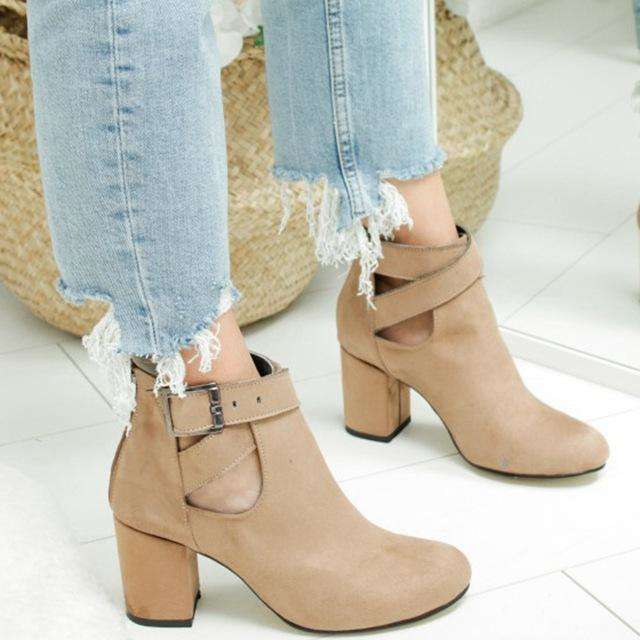 Pointed Toe Square Heel Ladies Fashion Boots