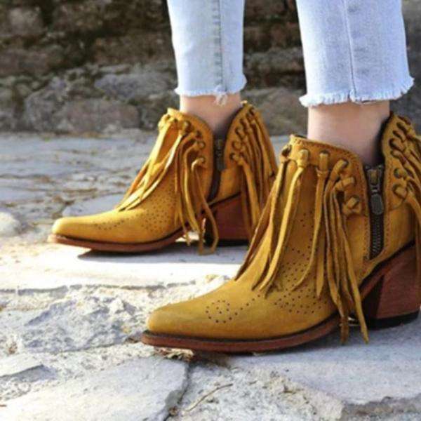 Fringe Ankle Style Western Boots