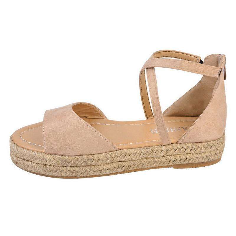 Peep Toe Design Roman Woman Flat Sandals