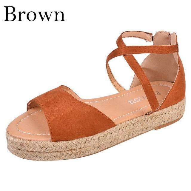 Peep Toe Design Roman Woman Flat Sandals