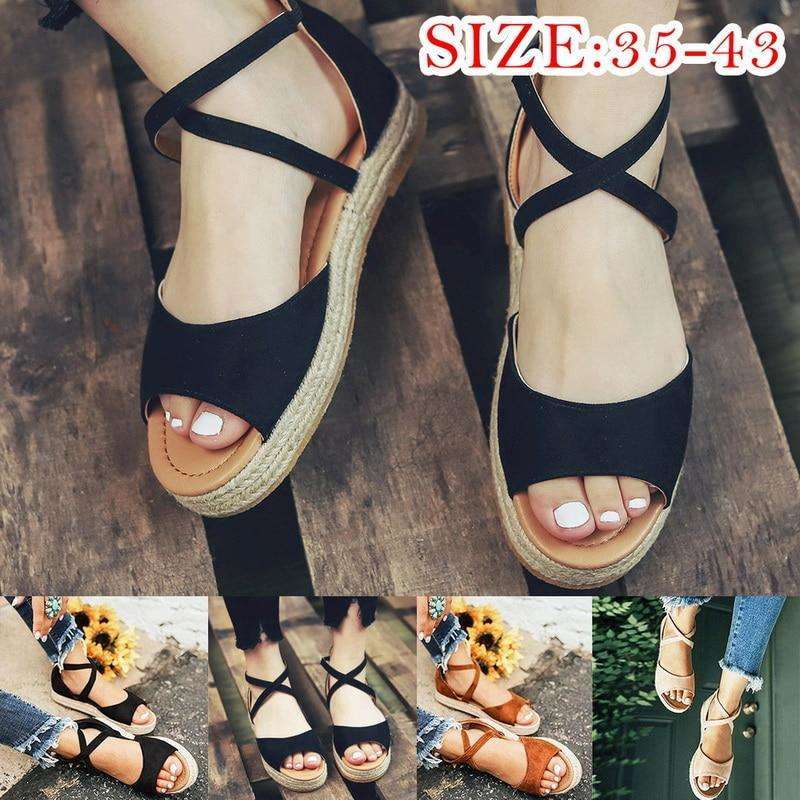 Peep Toe Design Roman Woman Flat Sandals