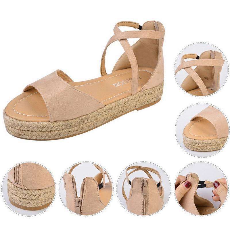 Peep Toe Design Roman Woman Flat Sandals