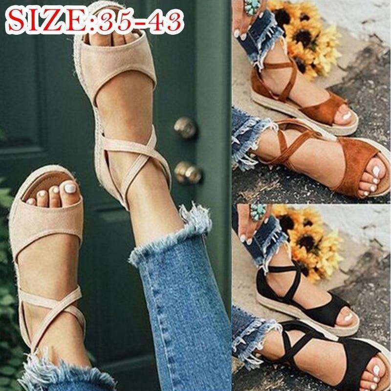 Peep Toe Design Roman Woman Flat Sandals