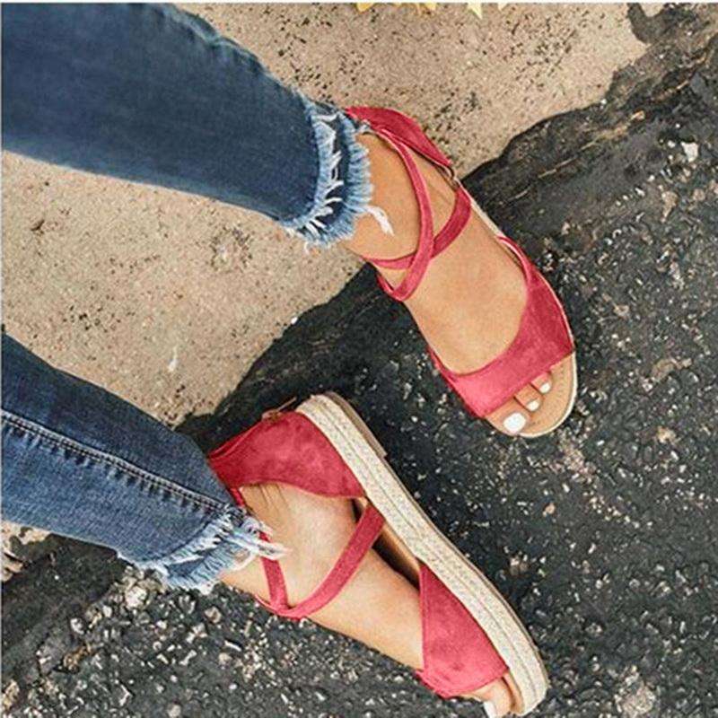 Peep Toe Design Roman Woman Flat Sandals