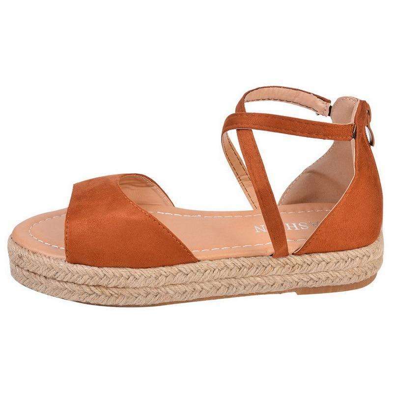 Peep Toe Design Roman Woman Flat Sandals