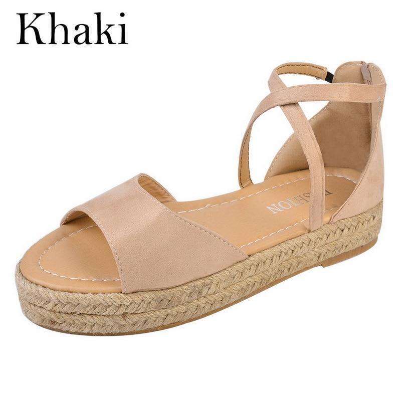 Peep Toe Design Roman Woman Flat Sandals