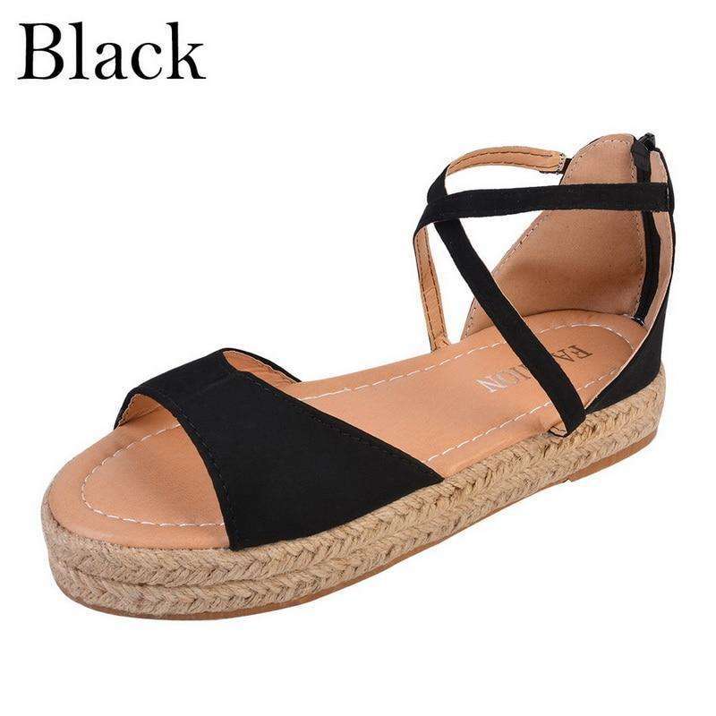 Peep Toe Design Roman Woman Flat Sandals