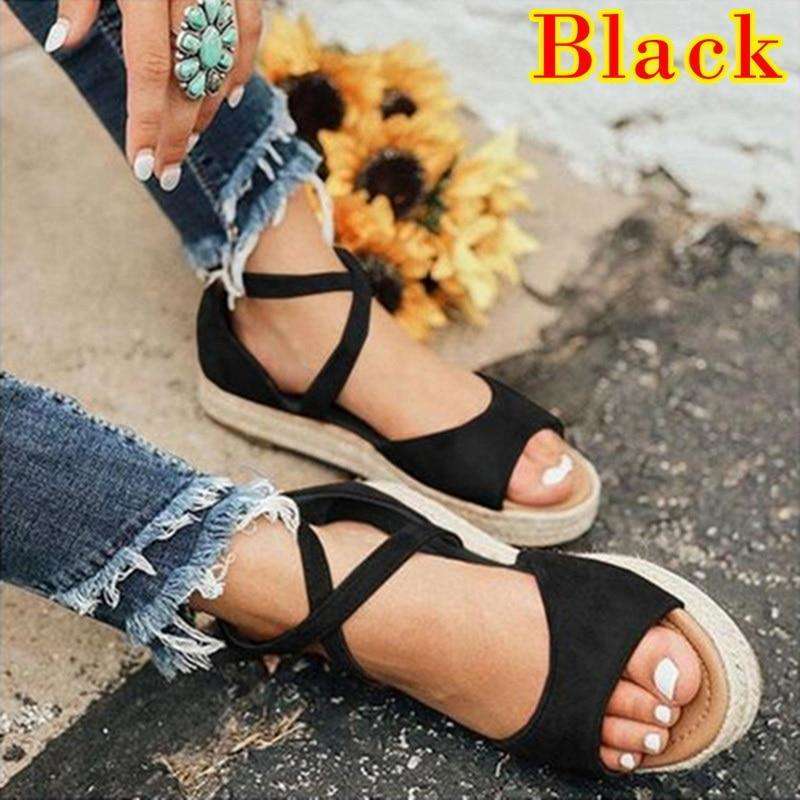 Peep Toe Design Roman Woman Flat Sandals