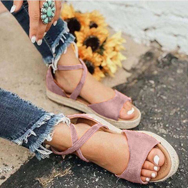 Peep Toe Design Roman Woman Flat Sandals