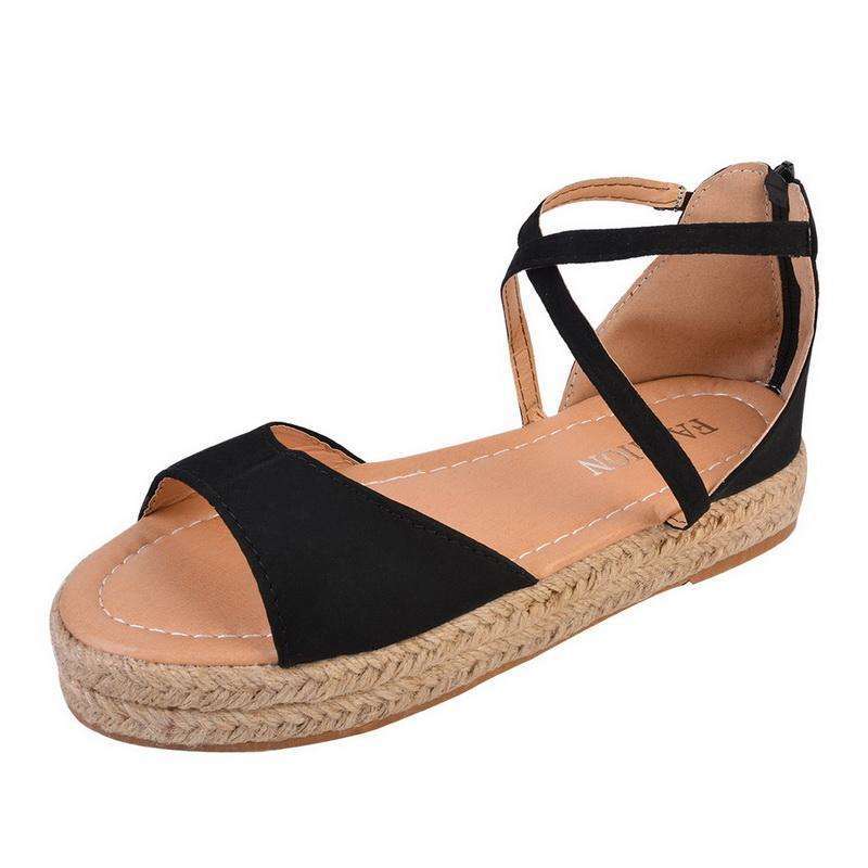 Peep Toe Design Roman Woman Flat Sandals